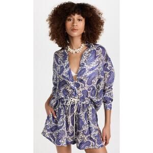 Zimmermann Devi Relaxed Set 100% Silk  Shirt size 0P and Shorts size 1 NWT